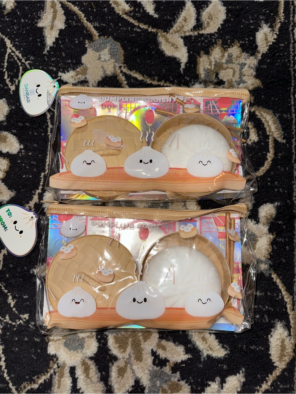 2- Cute Bun Squishy Pouches with Steamed Buns